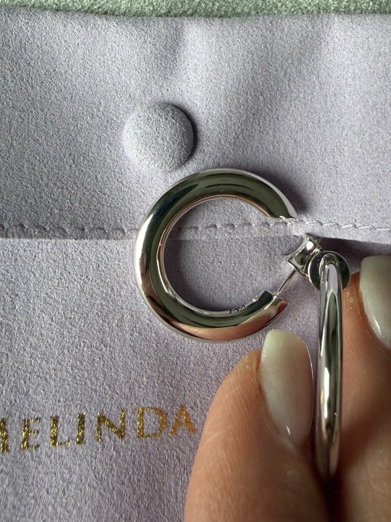 Melinda Maria Beacon Hoop Earrings In Silver - Nwt — image 5 of 6
